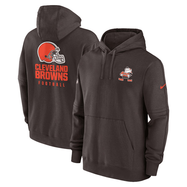 Men's Cleveland Browns Brown Sideline Club Fleece Pullover Hoodie